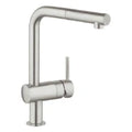 Grohe Minta mitigeur cuisine - super steel - mousseur extracible