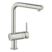 Grohe Minta mitigeur cuisine - super steel - mousseur extracible
