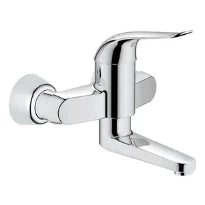 MELANGEUR DE LAVABO MONO-COMMANDE GROHE EUROECO 1/2 chromé montage mural saillie 197mm, mobile
