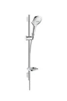 Hansgrohe Unica S Puro set de douche Select E 120 3 jets 65CM  chromé avec barre murale, porte-savon et flexible 160cm