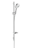Hansgrohe Unica S Puro set de douche Select E 120 3 jets 90CM  chromé avec barre murale, porte-savon et flexible 160cm