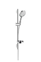 Hansgrohe Select S 120 set de douche Unica'S Puro 3 jets 65CM  chromé avec barre murale, porte-savon, flexible 160CM