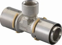 Uponor S-Press laiton té réduit avec filetage femelle 90° FFF 40 x 3/4 F x 40 mm