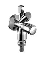 Schell Comfort robinet d'arrêt combi 1/2 x 3/4 x 10 mm - chromé - agréé Belgaqua - avec clapet anti-retour / aérateur et raccordement machine à laver/lave-vaisselle