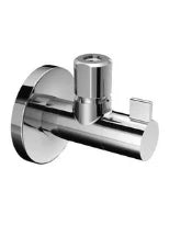 ROBINET D'ARRET EQUERRE SCHELL WING 1/2 X 10MM chromé avec rosace