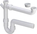 Viega PP siphon tubulaire double avec WMA 6/4 x 40 mm - blanc - évacuation horizontale