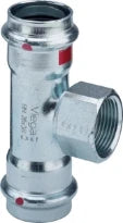 Viega Prestabo acier zingué té réduit avec filetage femelle FFF 54 x 1/2 F x 54 mm
