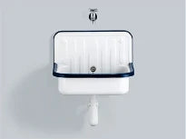 Laufen Classics déversoir 510 x 360 mm - blanc - acier émaillé - avec bord noir - avec crépine - blanc