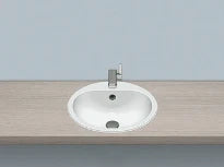 Laufen Classics lavabo encastré 470 x 470 mm - blanc - acier émaillé - avec trou de robinet - avec trop-plein