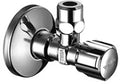 Schell Comfort robinet d'arrêt équerre 1/2 x 10 mm - chromé - avec écrou long et rosace