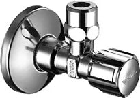 Schell Comfort robinet d'arrêt équerre 1/2 x 10 mm - chromé - avec joint ASAG - avec écrou long et rosace