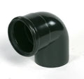 Ubbink Rolux PP coude arrivée d'air 90° MF 80 x 80 mm - noir