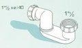 OMP siphon baignoire 6/4 X 40 MM blanc polypropylène