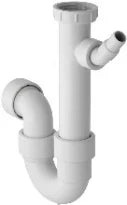 Geberit PP siphon tubulaire simple 6/4 x 40 mm - blanc - avec raccordement machine à laver - avec raccord à compression