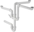 Geberit siphon 6/4 x 40 mm blanc polypropylène pour évier à 2 cuves et 1 déversoir