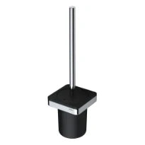GEESA Frame Brosse de WC et support Noir / Chromé
