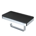 GEESA Frame Porte-rouleau de papier toilette avec tablette Noir / Chromé