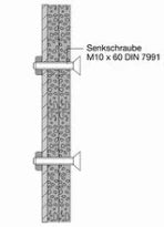 FIXATION HEWI 801 60 MM - M10 pour poignee rabattable - m10x60
