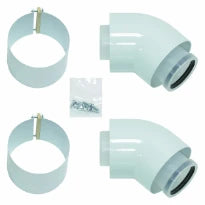 Bulex RGA concentrique PP/acier coude 45° 60/100 mm - prix par set de 2 pièces