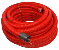 Wavin Kabelflex tuyau de protection de câble avec fil de traction 90 mm (rouleau 25m) - rouge - prix par mètre
