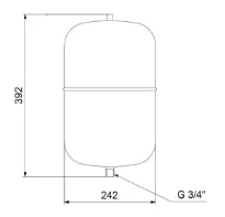 Grundfos GT vase à membrane acier GT-H-12 PN10 G3/4 - vertical