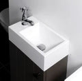 Vika Fontana lavabo 400 x 220 x 115 mm - blanc - ciment coulé - avec trou de robinet gauche - sans trop-plein