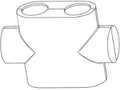 Oventrop Multiblock T afdekplaat, recht RVS