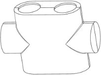 Oventrop Multiblock T afdekplaat, recht RVS