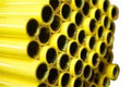 Arcelor ISO Forte/H tuyau soudé enduit poudre 4/4 (longueur 6m) - jaune RAL 1018 (S195T Vlgs EN 10255 Type H)