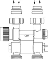 Oventrop Multiblock TF radiator kraan, draaibaar 1/2"F