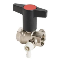 SBK Komfort kogelkraan DN20, 3/4"F, PN16, met aftap messing