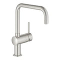 Grohe Minta mitigeur cuisine 1/2 supersteel avec bec-U pivotable