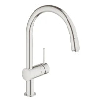 Grohe Minta mitigeur keuk bec-C mousseur extractible, SuperSteel