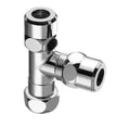 Schell té avec écrou flottant, 3/8", chromé