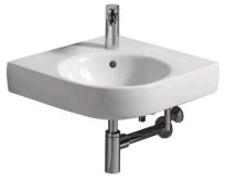 Geberit Renova Compact lavabo d'angle 695 x 500 mm - blanc - avec trou de robinet - avec trop-plein