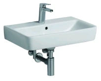 Geberit Renova Compact lavabo 600 x 370 mm - blanc KeraTect - avec trou de robinet - avec trop-plein