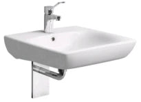 Geberit Renova Comfort lavabo 550 x 550 mm - blanc KeraTect - avec trou de robinet - avec trop-plein