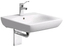 Geberit Renova Nr1 Comfort lavabo 650 x 550 mm - blanc Keralith - avec trou de robinet - avec trop-plein - accessible