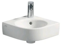 Geberit Renova Nr1 Comprimo lave-mains d'angle 320 x 320 mm - blanc - avec trou de robinet - avec trop-plein