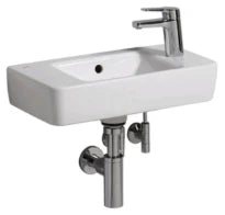 Geberit Renova Compact lave-mains 500 x 250 mm - blanc - avec trou de robinet droite - avec trop-plein