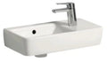 Geberit Renova Compact lave-mains asymétrique 500 x 250 mm - blanc - avec trou de robinet droite - avec trop-plein