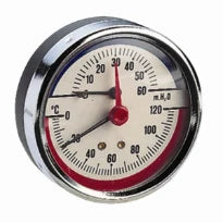 Giacomini  R226 thermo-manometre 0-4bar 0-120°c dia 85mm G 1/2"- 0÷4 BAR - 0÷120°C
