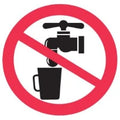 Picto pictogramme 'geen drinkwater' 50 x 50 mm sur feuille autocollante par 3 - prix per feuille