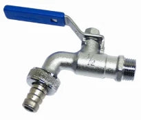 Arco Garden robinet de double service à bille avec levier (bleu) MM 3/4 x 3/4 - nikclé - avec raccord cannelé