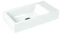 Kaldewei Puro lave-mains 550 x 300 x 100 mm - blanc alpine - avec trou de robinet droite - sans trop-plein - effet perlé