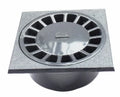 Nicoll PVC à coller siphon de sol 150 x 150 x 63 mm - sortie verticale 50-40 mm - gris foncé - garde d'eau 21 mm