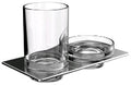 Emco Art glas en zeephouder chroom incl glasdeel helder