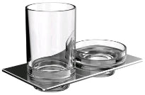 Emco Art glas en zeephouder chroom incl glasdeel helder