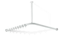 HEWI gordijnstang 80cmx80cm met 16 ringen wit