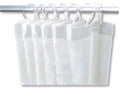 RIDEAU TUB DE DOUCHE 90 - 200 ! blanc pvc . + 6 mousquetons en pvc